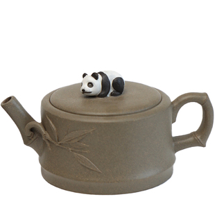 昊陶 青山竹影 太湖石 青段泥 中小品 竹段大口 宜兴原矿紫砂茶壶