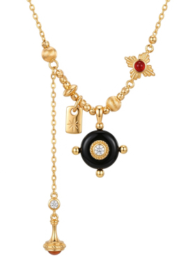 《藏南晚风》原创设计纯银天然黑玛瑙红玛瑙项链法式复古高级感新