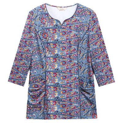 妙采旗舰店春夏季套头复古v领t恤