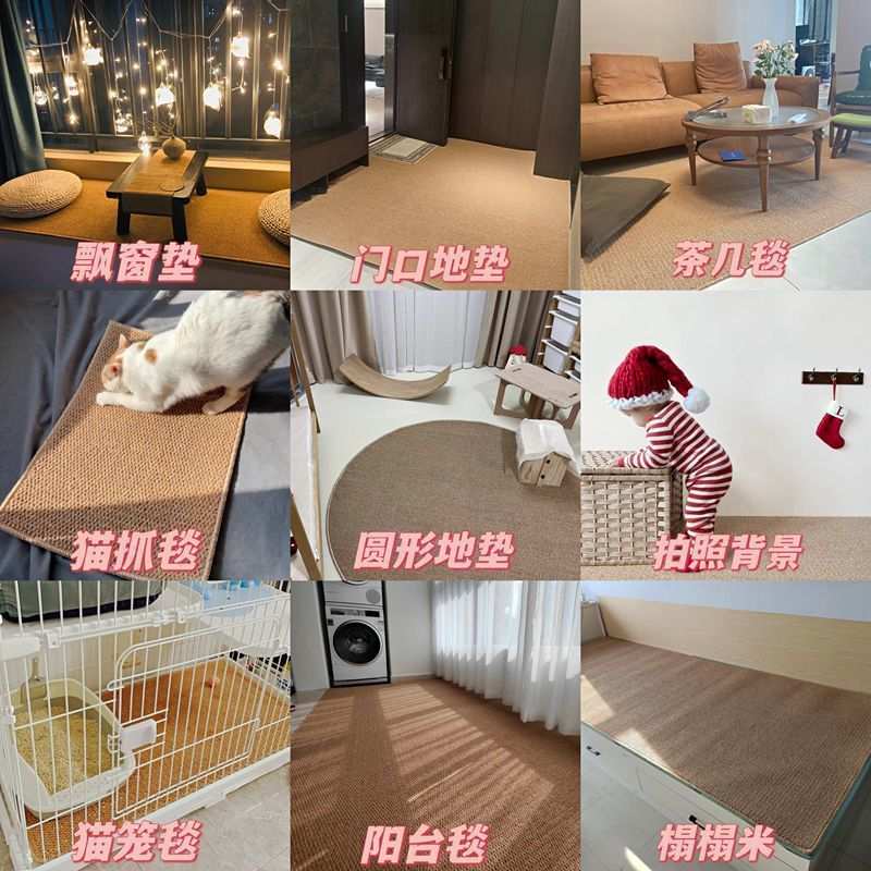 仿剑麻地毯日式色防滑满铺客厅卧室门口床边榻榻米猫抓地垫一件