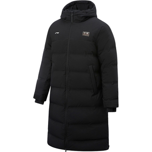 【肖战同款】李宁荣耀系列丨保暖商务通勤男女长款连帽羽绒服