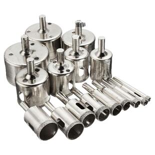 16件套6-50mm金刚石玻璃钻头 大理石 陶瓷砖 开孔器佛珠修圆器