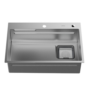 【焕新补贴15%】九牧厨房水槽304不锈钢轨道手工槽纳米表面