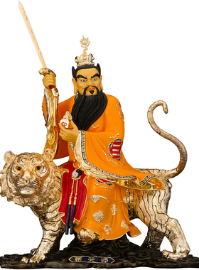 纯铜鎏金张道陵张天师神像摆件