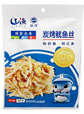 大连特产辽渔远洋海鲜零食50克手撕鱿鱼翅即食鱿鱼条碳烤鱿鱼丝