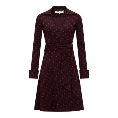 DVF针织提花裹身连衣裙