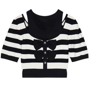 REVAN芮范设计师款俏皮蝴蝶结两件套毛衣RN30601075