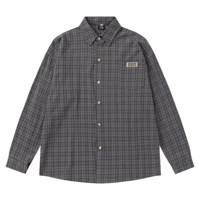 目标坚定宽松休闲长袖衬衫情侣