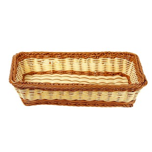 仿藤编收纳筐手工编织面包篮超市果三明治干果盘塑料展示水果篮