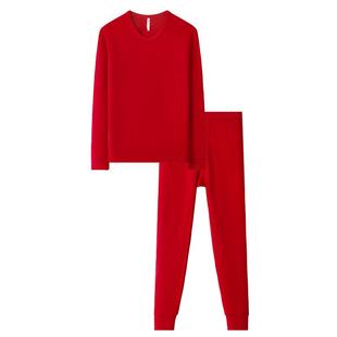 红豆情侣内衣纯棉男士秋衣秋裤女士棉毛衫棉毛裤秋冬全棉保暖套装