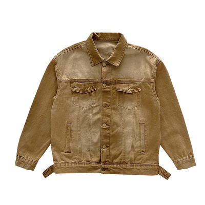 XMOB复古美式做旧宽松牛仔外套