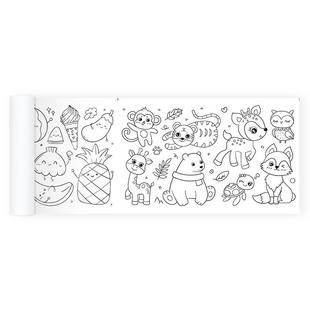 儿童涂色画画长卷公主涂鸦本填色纸幼儿园女孩1-2-3岁4男女孩玩具