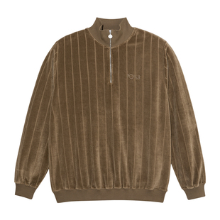 Polar Skate Co Velour Zip Sweatshirt 半拉链复古丝绒夹克外套