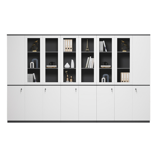 办公室文件柜木质 简约现代档案储物柜老板室书柜组合资料柜高柜