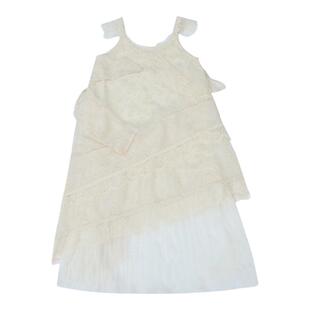 女童连衣裙2025新款夏季无袖荷叶边中长裙蕾丝吊带气质高级感裙子