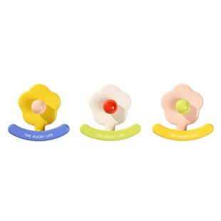 多巴胺花朵挂钩玄关卫生间发圈收纳壁挂粘胶强力承重发箍免打孔