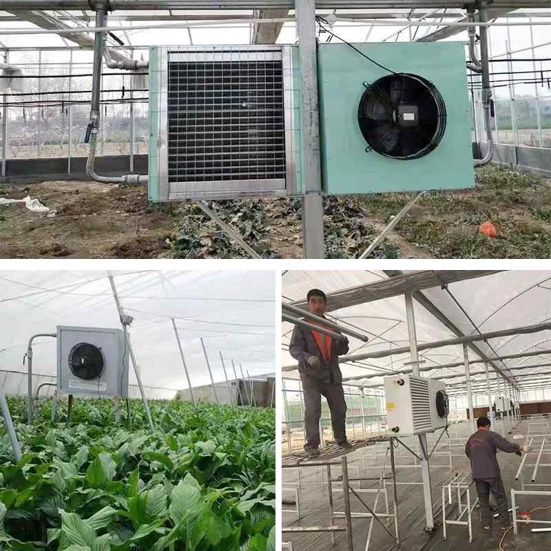 地下水循环降温铜管水暖风机散热器车间养殖场冷暖两用水空调