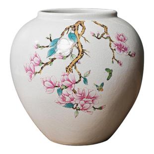 景德镇陶瓷花瓶奶油风玉兰花高颜值水养水培白色花瓶中式家居摆件