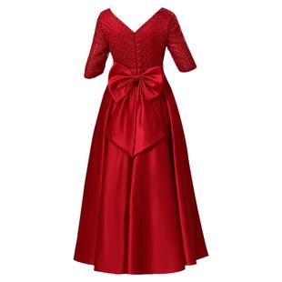 儿童礼服女童酒红色钢琴演出服年会主持服装中大童乐团合奏指挥服