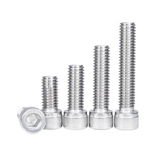 英美制304不锈钢圆柱头内六角螺丝钉1/4杯头3/8细牙unf10-32螺杆