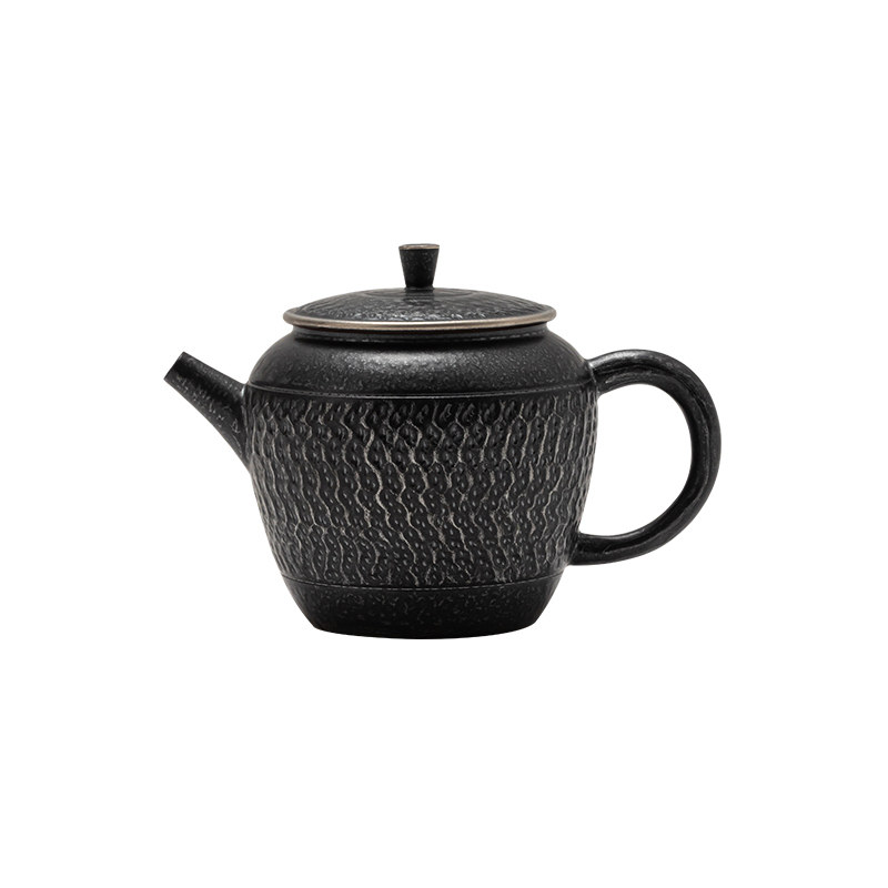 寻心复古陶瓷鎏银茶壶