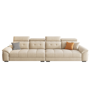 2025新款意式雪尼尔棉麻小户型沙发奶油风简约现代可拆洗布艺沙发