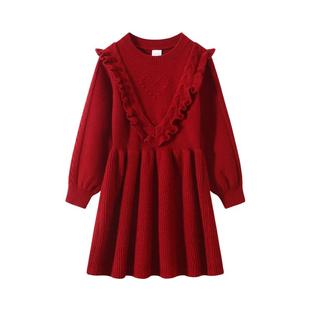 【年服系列】植木儿童连衣裙2026秋冬新款中大童女童针织裙子童装