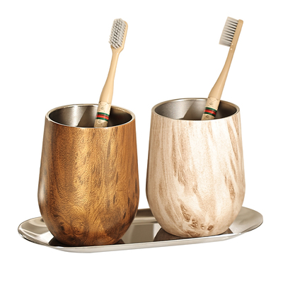 中古风牙不锈钢刷杯套装