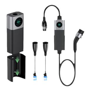 欧标type2智能随车充便携式充电桩二合一可替换插头英规13A充电枪