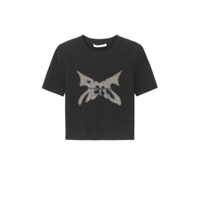 REVAN芮范设计师款甜酷蝴蝶图案毛织短袖RM10601171