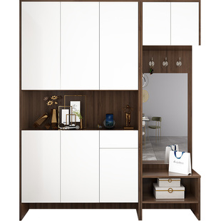 进门鞋柜一体靠墙家用门口玄关柜门厅衣帽柜入门鞋柜到顶定制N4