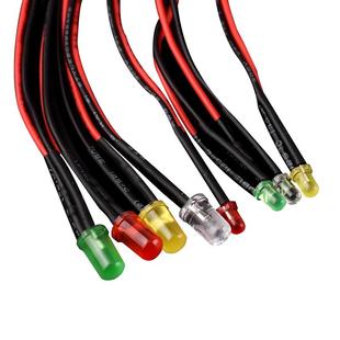 3mm/5MM高亮LED灯发光二极管5V12V带线LED灯珠小灯泡玩具车指示灯