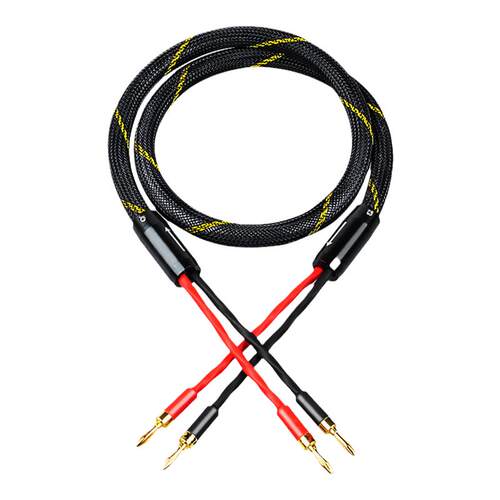 银珂 单晶铜镀银发烧级AV音响HIFI功放喇叭音箱通用连接香蕉头线