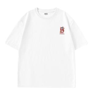 班尼路纯棉200g重磅短袖t恤男2025宽松潮流宽松大码白色体恤上衣A