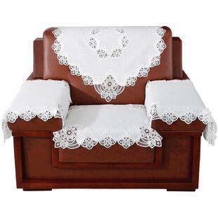 唯米9951百搭白色布艺客厅沙发罩套办公会议室会客厅单人位沙发巾