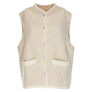 花木深轻国风针织马甲女新款对襟立领背心坎肩无袖新中式无袖马夹