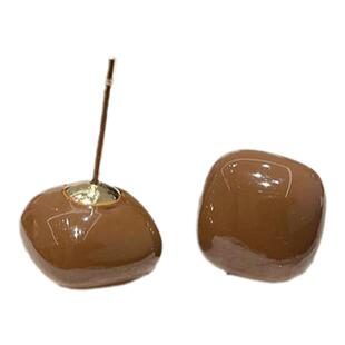 美拉德秋冬深咖色方形耳钉女气质轻奢高级感耳环2024新款爆款耳饰