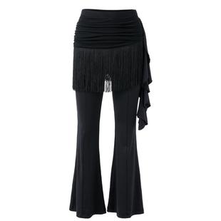 朵俏拉丁舞服专业练功服裤子女舞蹈服流苏长裤演出服摩登舞喇叭裤