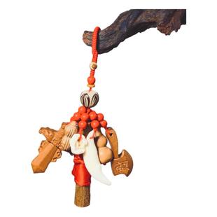 桃木剑挂件安睡男女婴儿童宝宝小孩孕妇随身朱砂狗牙猪惊骨桃木枝