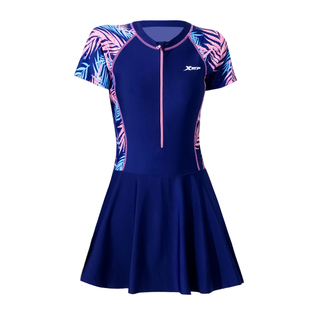 特步泳衣女2025新款防晒微胖女孩遮肉显瘦遮肚连体海边度假泡温泉