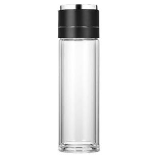 一键开盖玻璃水杯茶水分离速开杯车载双层加厚防烫便携耐高温泡茶