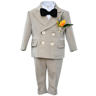 儿童西装男童礼服套装花童男宝周岁生日小西服男英伦主持人小西装