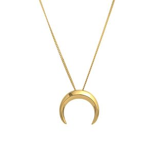 DARK ANTHEM重音DB系列弦月英伦潮流中性酷925银男女款项链镀金