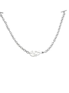 新款恤卫衣双挂扣项链不锈钢一字扣吊坠链百搭字扣衣服挂件