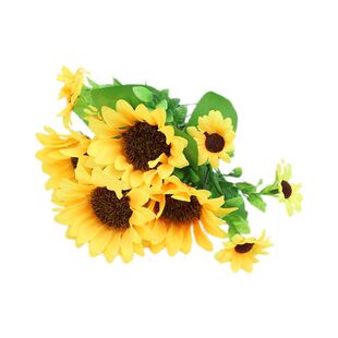 仿真玫瑰把花束塑料假花装饰花坛花箱栅栏绢花单枝菊花插花瓶家居