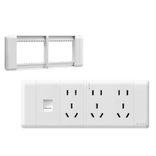 公牛118型六类双电脑网络网线网口加插座带电视五孔面板6类模块