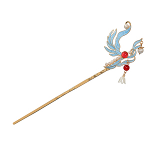 古风发簪简约盘发景泰蓝日常挽发百搭宫廷簪子汉服头饰复古发饰女