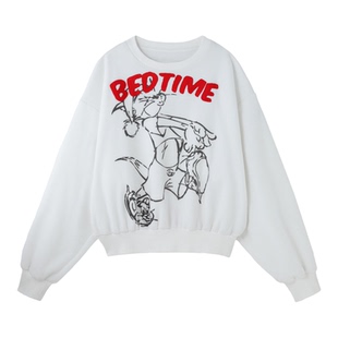 【猫和老鼠联名】BJHG不计后果摇粒绒卫衣女款春季休闲宽松上衣女