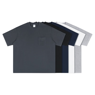 IDLT 廓形口袋290g 宽松圆领T恤落肩重磅全棉TEE百搭男女潮ins