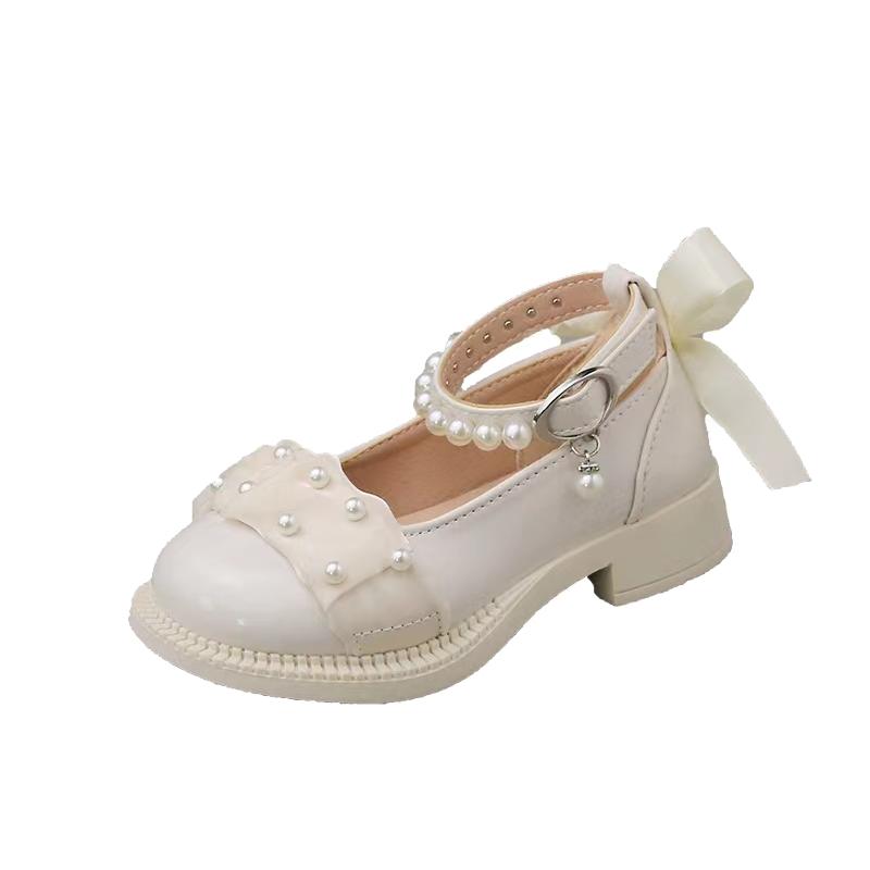女童公主鞋2024夏季新款儿童单鞋小女孩玛丽珍鞋女宝宝白色小皮鞋